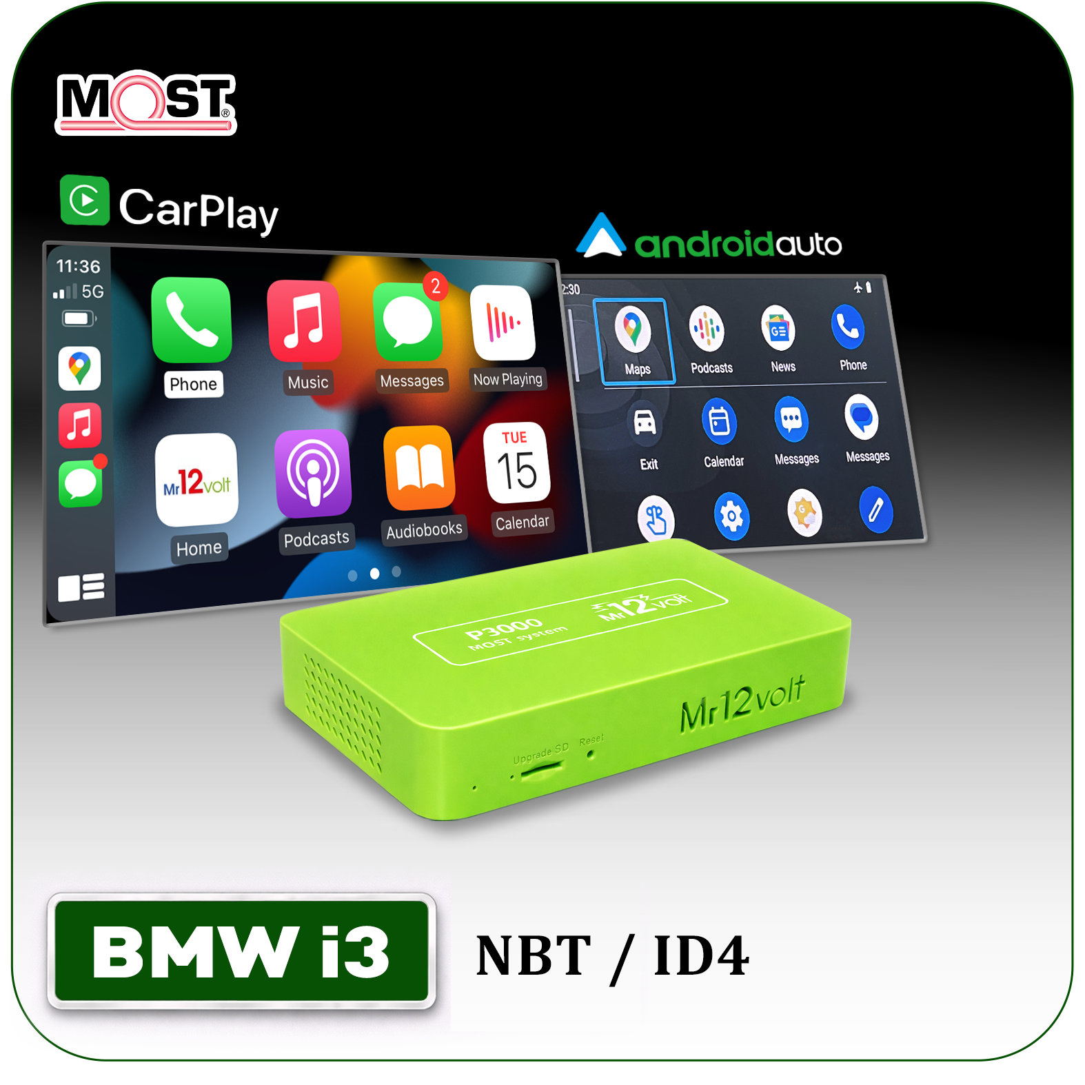 BMW i3 NBT/ID4 Wireless CarPlay & Android Auto MOST Interface
