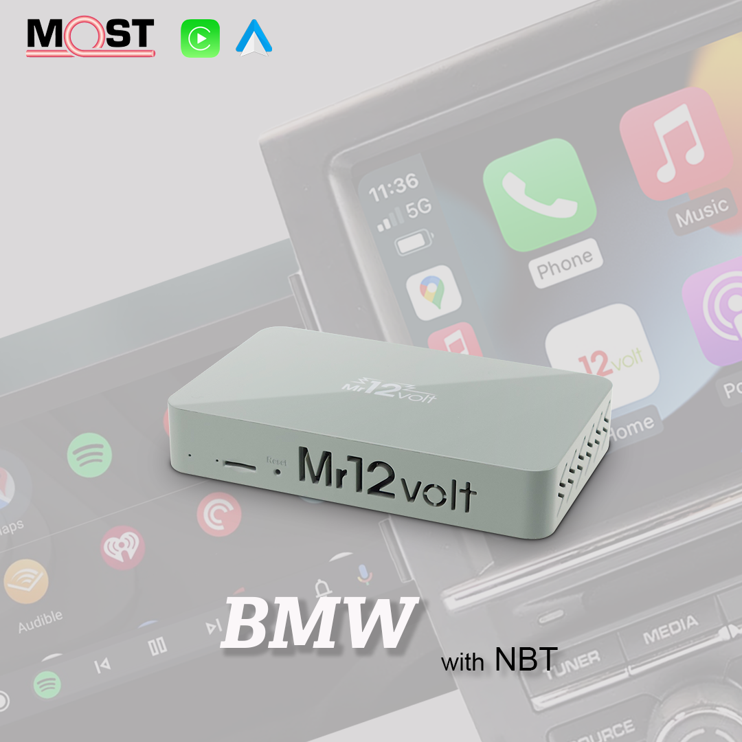 High-End BMW NBT MOST Bus CarPlay & AA Interface with OEM mic support + TV enabler
