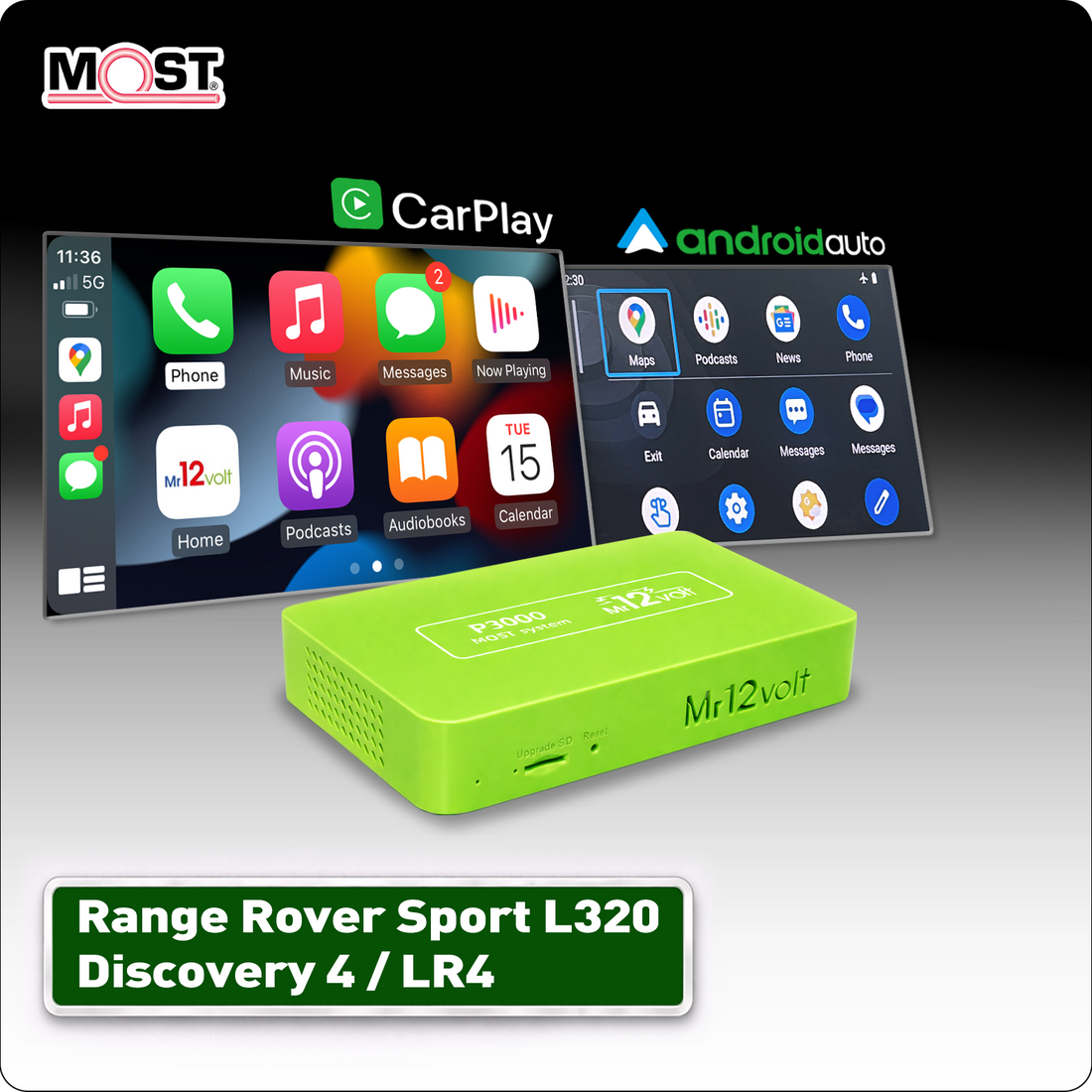 Range Rover Sport L320 / Discovery 4 / LR4  Wireless CarPlay Android Auto MOST Interface