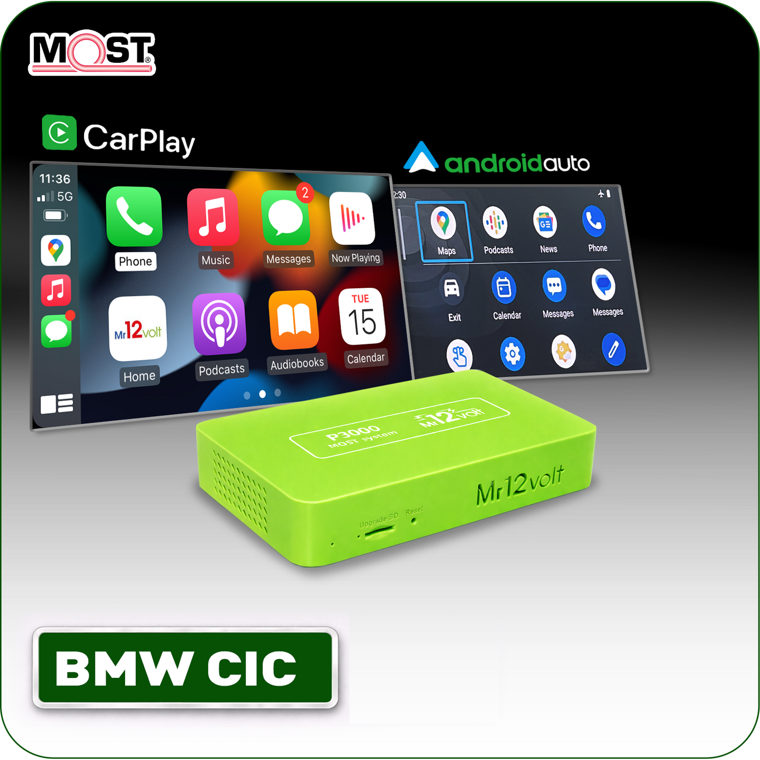 BMW CIC Wireless Apple CarPlay Android Auto MOST Interface