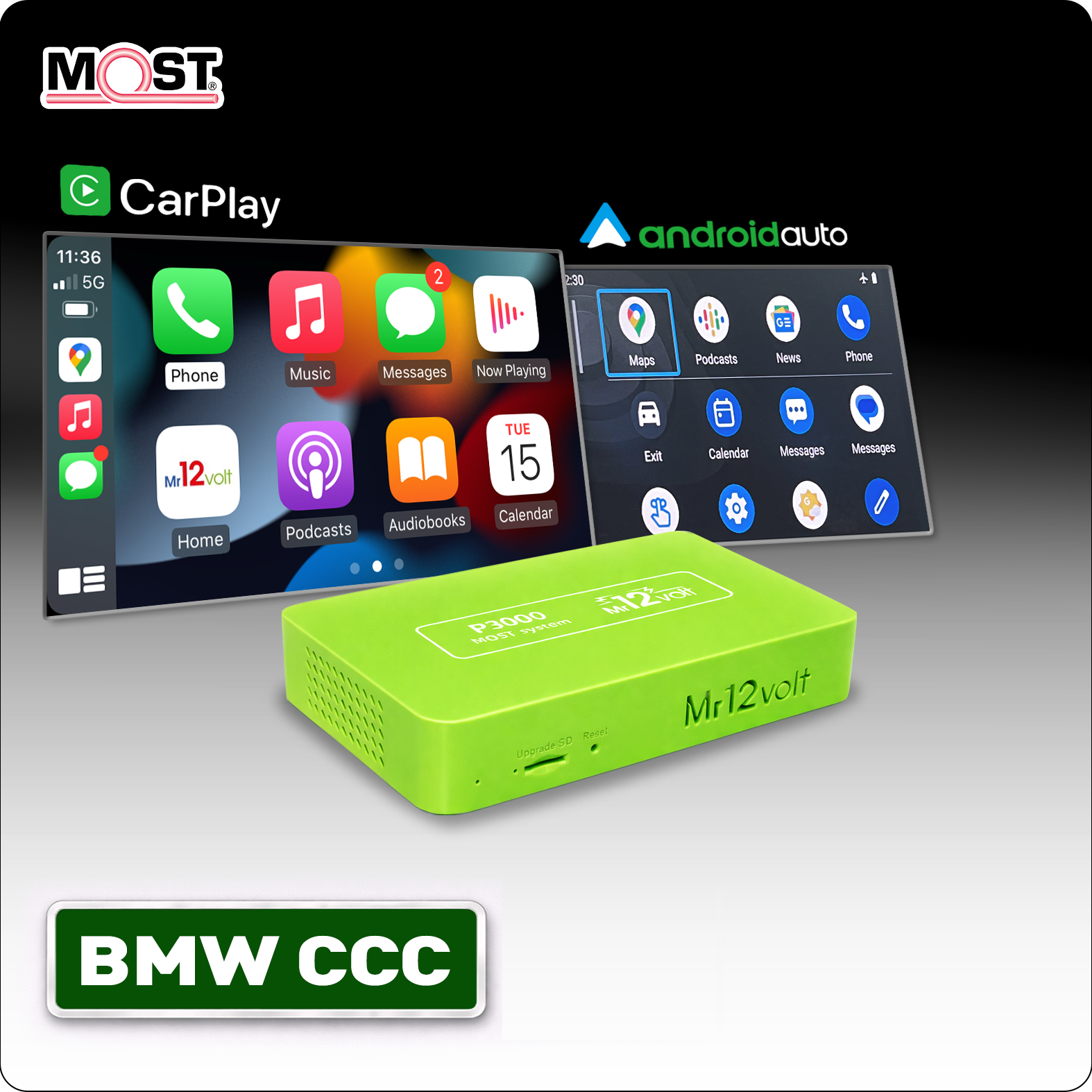 BMW CCC M-ASK &amp; MINI Wireless Apple CarPlay Android Auto MOST Interface