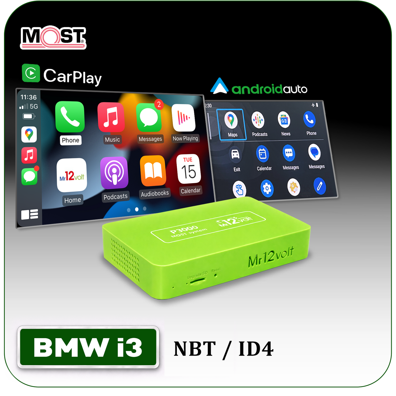 BMW i3 NBT/ID4 Wireless CarPlay &amp; Android Auto MOST Interface