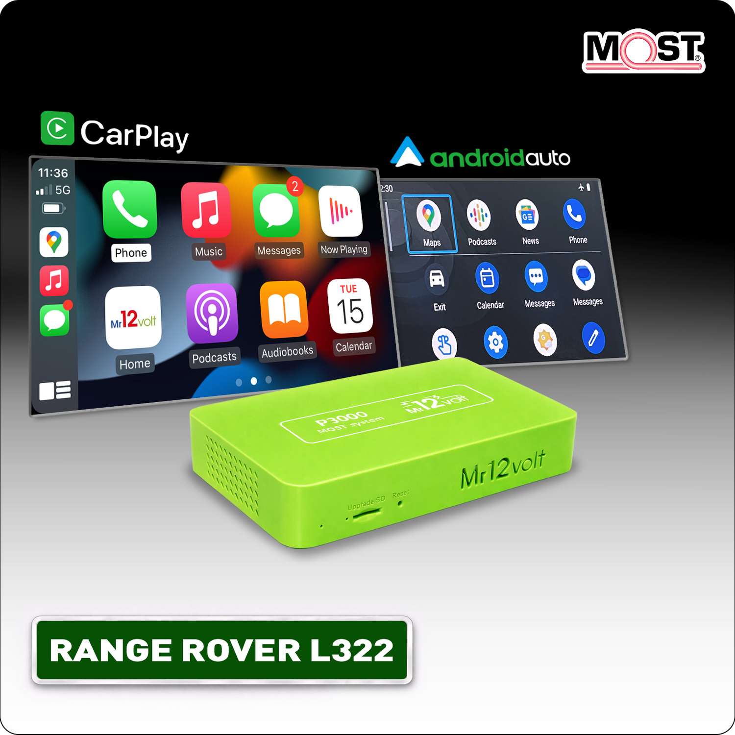 Range Rover &amp; Discovery 4 Wireless CarPlay &amp; Android Auto MOST interface(2009–2012)