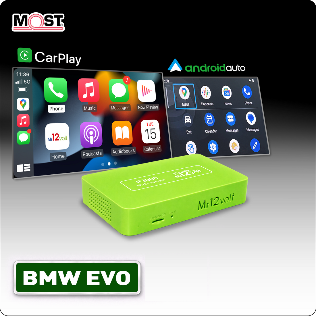 High-End BMW EVO ID5 ID6 Wireless CarPlay &amp; Android Auto MOST Interface