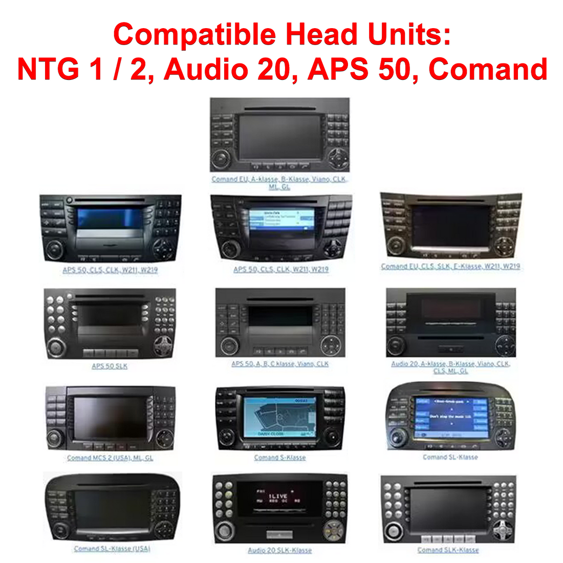 Mercedes Benz NTG 1/2 APS50 Comand Bluetooth Adapter APTX HD MOST Fiber Optic