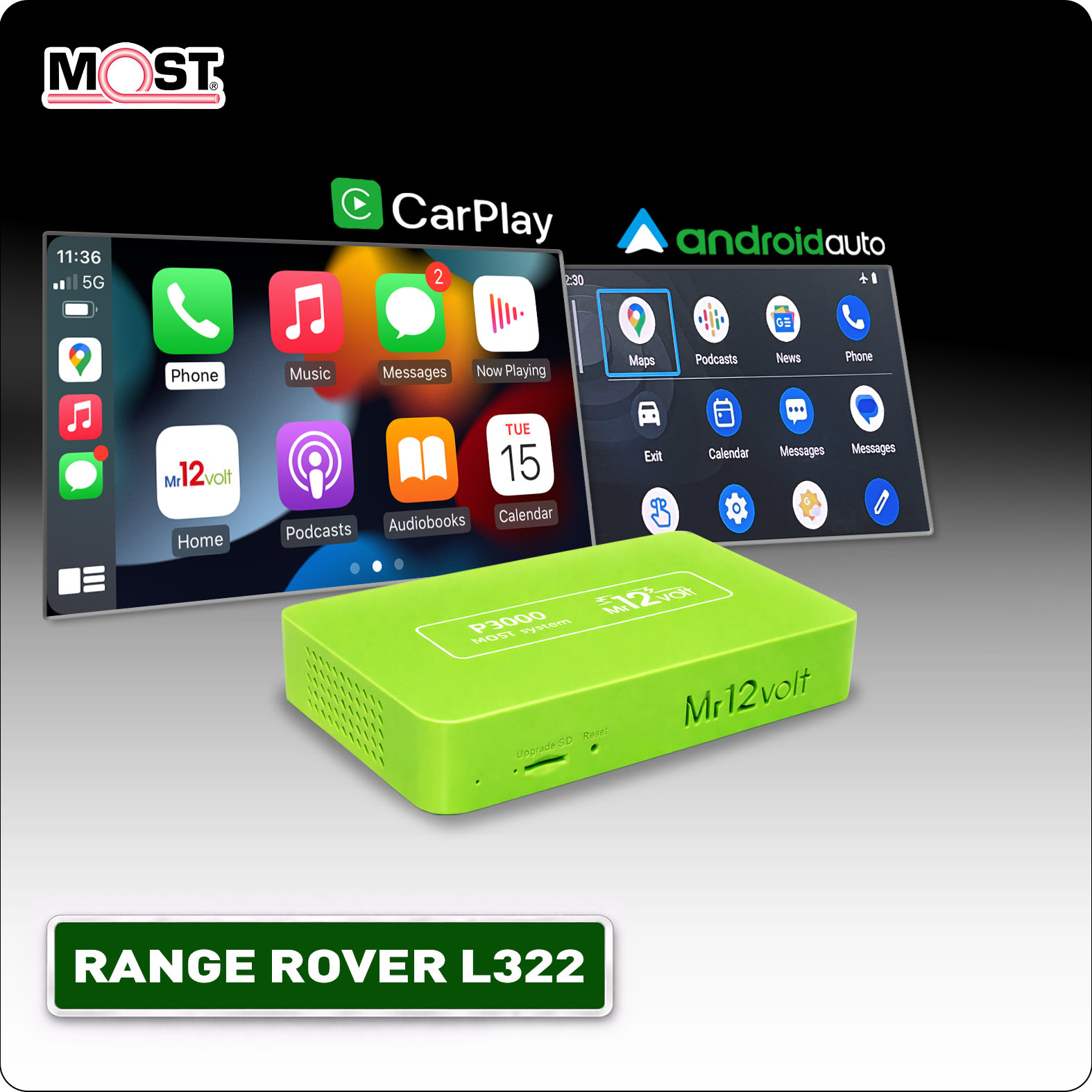 Range Rover L322 2009 - 2012 Wireless CarPlay Android Auto MOST Interface
