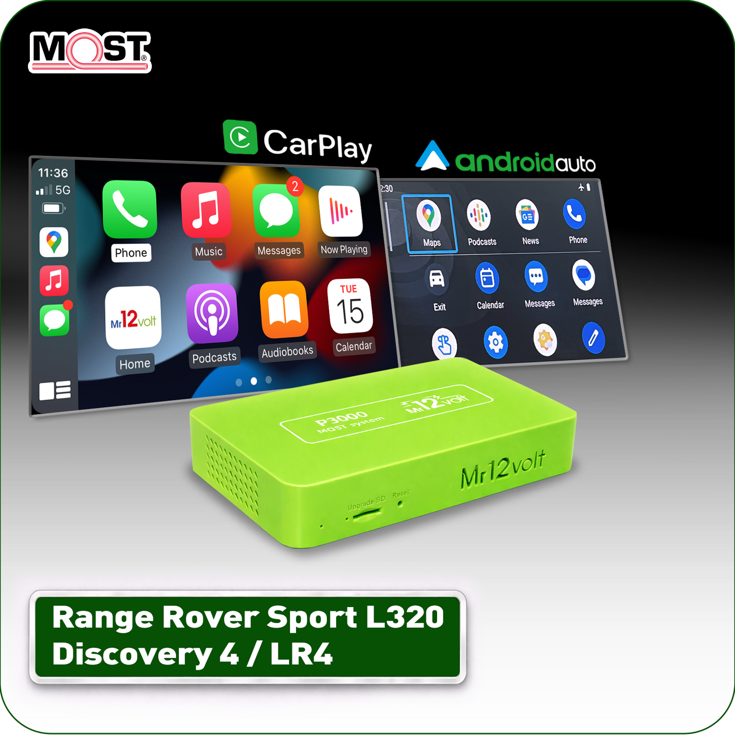 Range Rover Sport L320 / Discovery 4 LR4  Wireless CarPlay Android Auto MOST Interface 2009-2011