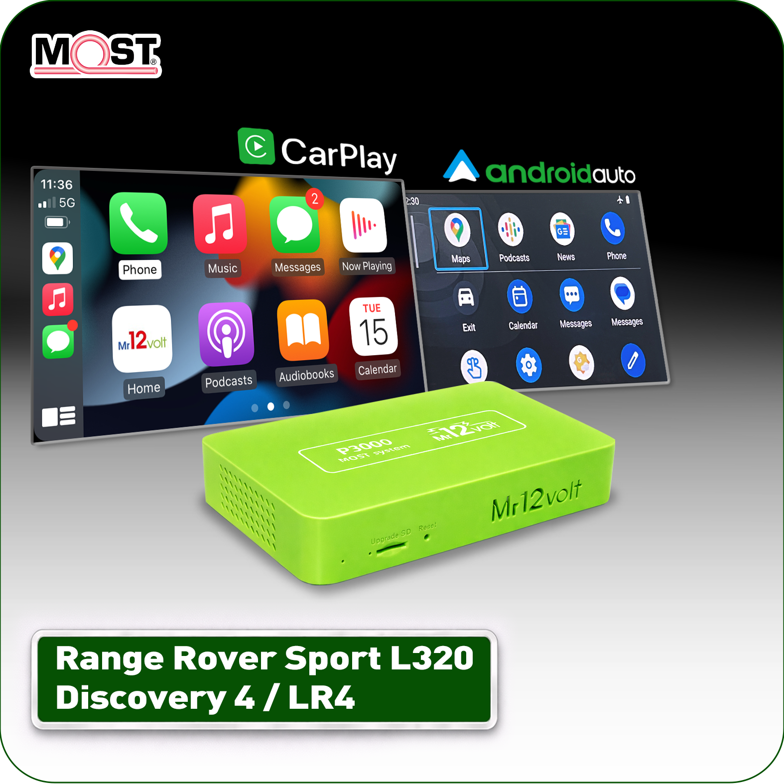 Range Rover Sport L320 / Discovery 4 LR4  Wireless CarPlay Android Auto MOST Interface 2009-2011